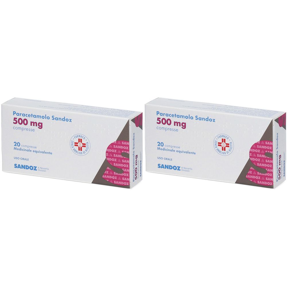 Paracetamolo Sandoz 500 mg Compresse Set da 2 2x20 pz