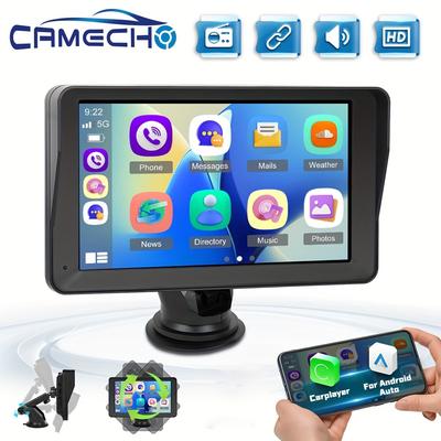 TEMU Camecho Wireless Carplayer And Android Auto Portable Car Radio Stereo, 7 Inch Car Stereo Ips Touchscreen With Fm Transmitter Mirror Link Siri Assistant