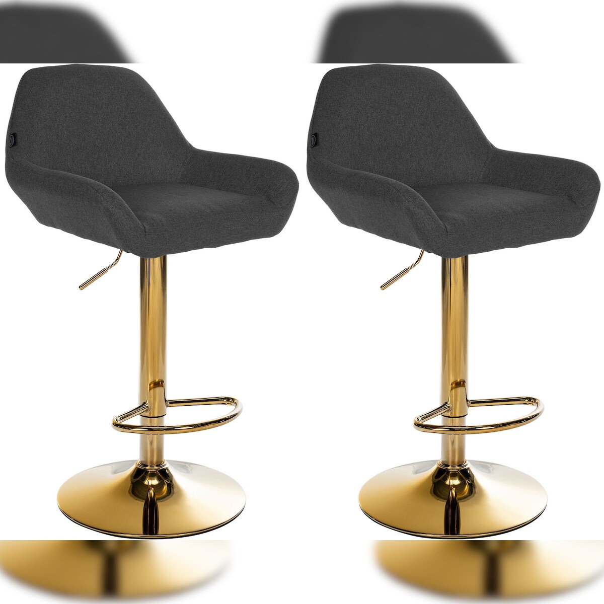 CLP 2er Set Barhocker Braga Gold Stoff schwarz Image