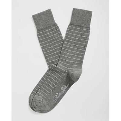 Brooks Brothers Men's Cotton Blend Striped Socks | Grey