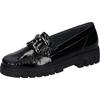 Mokassin WALDLÄUFER "H-SERENA", Damen, Gr. 7,5 (41), schwarz, Lackleder, glänzend, modisch, Schuhe, Slipper, Komfortschuh mit Schmuckspange, G-Weite