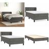 Vidaxl - Boxspringbett mit Matratze Dunkelgrau 80x200 cm Samt - Boxspringbett - Boxspringbetten