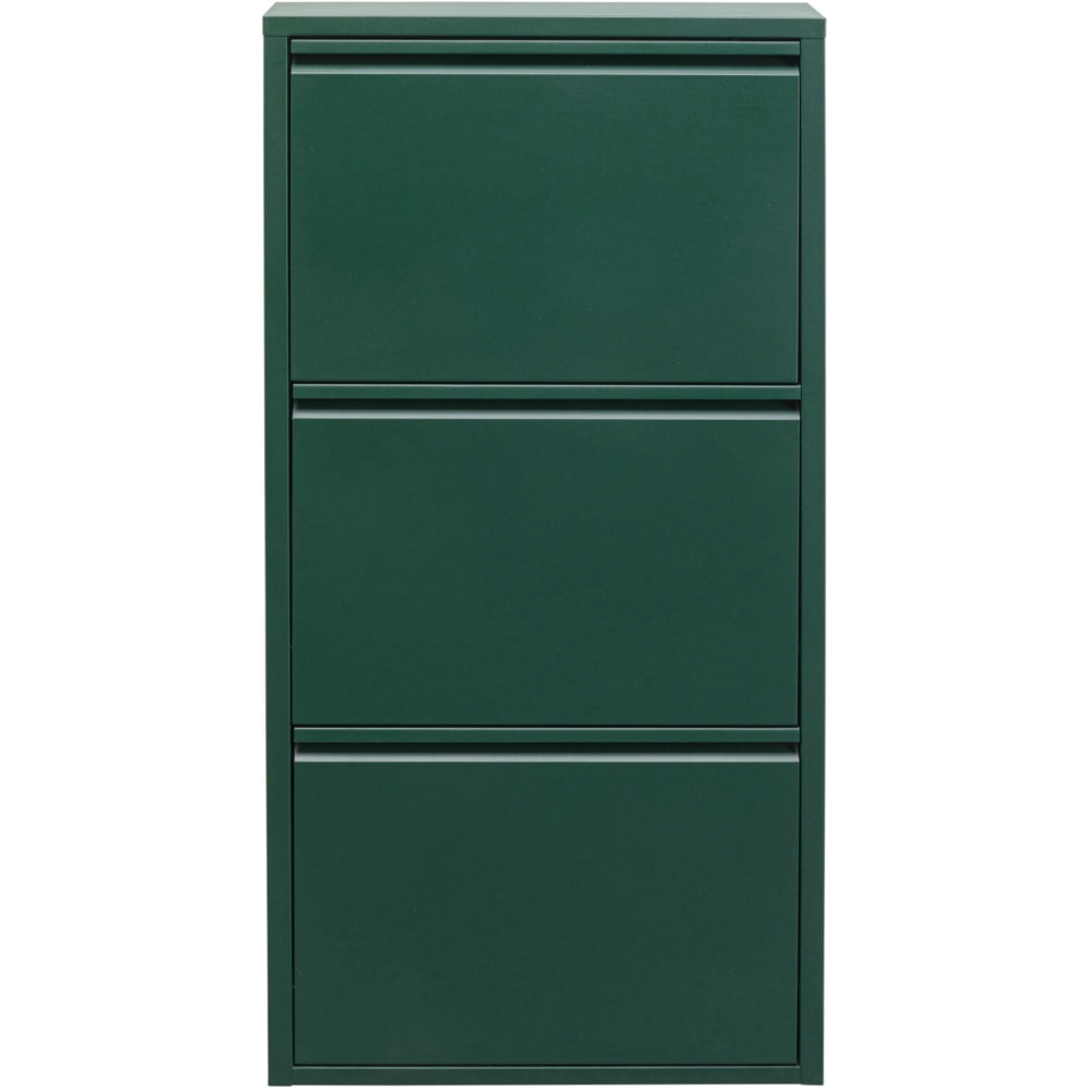 Casier à chaussures 3 tiroirs en acier vert