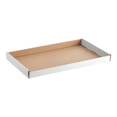 Choice 21 1/4" x 12 3/4" x 1 3/4" White Corrugated Full Greenhouse / Market Tray - 50/Case