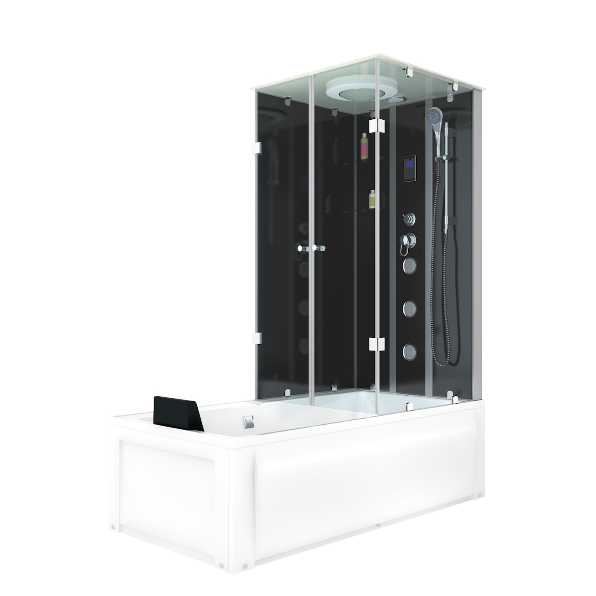 AcquaVapore Whirlpool Wanne Duschtempel Dusche Duschkabine K05-L31-WP 180x90 cm ohne 2K Scheiben Versiegelung Image