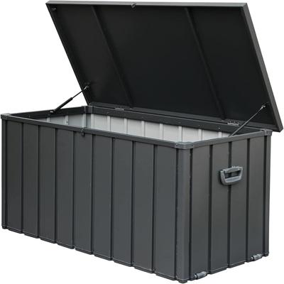 200 Gal. Dark Gray Steel Outdoor Storage Deck Box - 200 Gallon