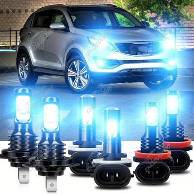 TEMU 6 Packs Fit For Sorento 2011-2016 8000k Combo Led Headlight High Low Beam Fog Light Bulb