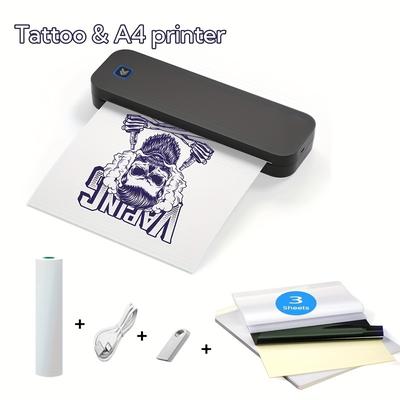 TEMU Wireless Tattoo Stencil Printer & A4 Printer, Portable Printers Wireless For Travel, Inkless-printer, Support Office, Home, Business, Compatible With Android And Ios Phone&laptop