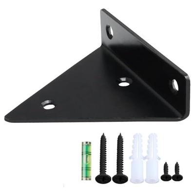 Sollbry - 2er-Pack robuste dreieckige Regalhalterungen, Eckbefestigungshalterung, schwarze Image