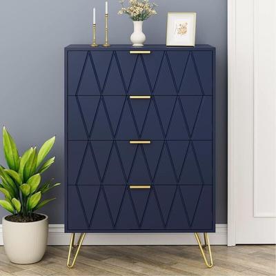 UEV Kommode mit Schublanden, 60 x 34 x 91 cm,Schrank mit 4 Schubladen, Schmal Image