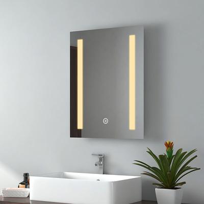 Emke - led Badspiegel 45x60cm Badezimmerspiegel mit Beleuchtung Warmweißes Licht Touch-schalter und Image