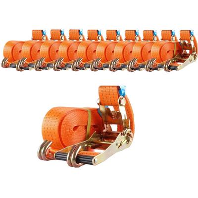 Baumarktplus - 10x Profi Ratschen Spanngurt Spanngurte Zurrgurt 2-tlg 8m 4t 4to 4000kg tüv/gs orange