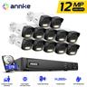 16 Channel 12MP Kit Videosorveglianza PoE,12X12MP Telecamera Esterno ip PoE