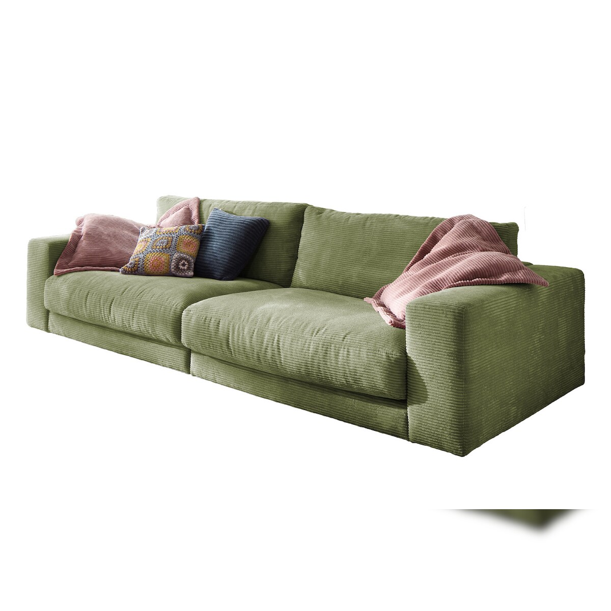 KAWOLA Sofa MADELINE 3-Sitzer Cord olivgrün Image