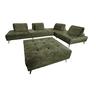 KAWOLA Sofa WIOLO Ecksofa velvet mit Hocker moosgrün