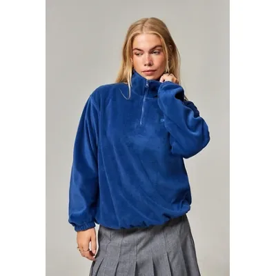 iets frans. Half-Zip Fleece - Navy M at Urban Outfitters