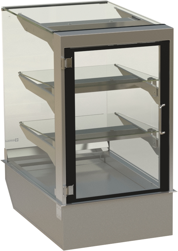 Showcase "Stockholm" eckig, für 1 KB, 3 Auslagen 530x710/200x792mm (BxHxT), Drehtür links für Zentralkühlung Image