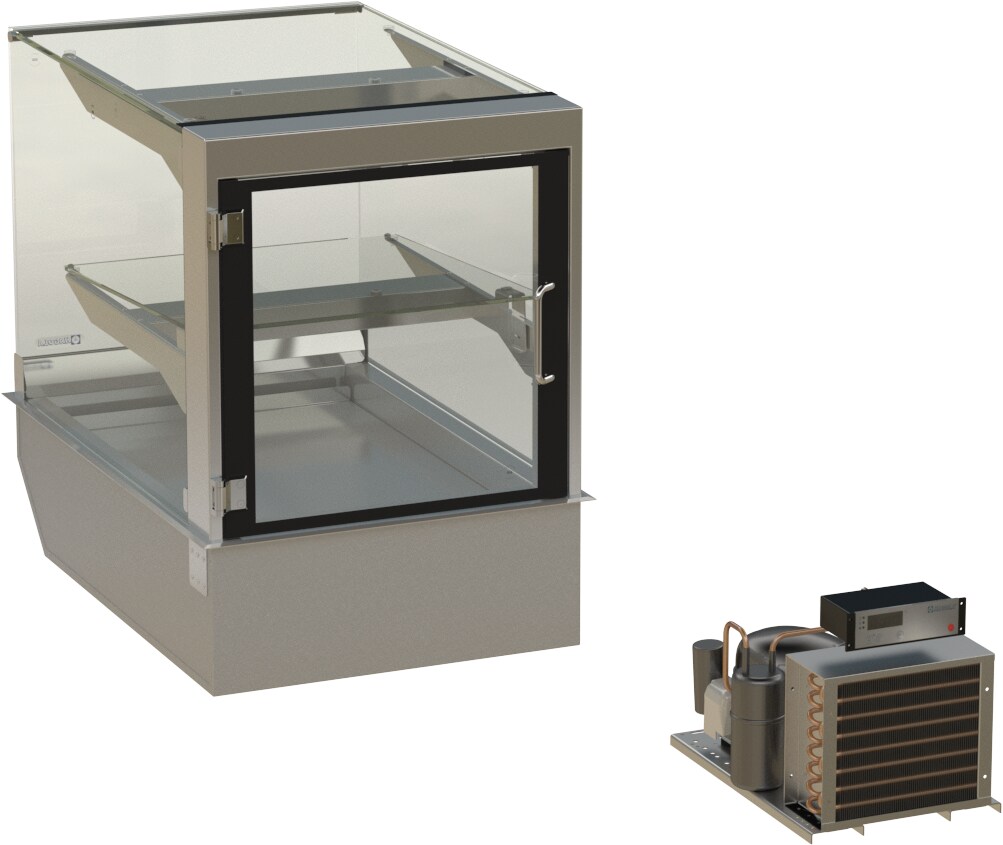 Showcase "Stockholm" eckig, für 1 KB, 2 Auslagen 530x510/200x792mm (BxHxT), Drehtür links steckerfertig mit Schnellkupplung Image