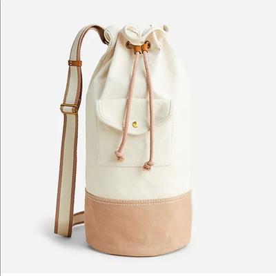 J. Crew Bags | J Crew Montauk Sling Backpack In Natural Desert Canvas | Color: Cream/Tan | Size: Os