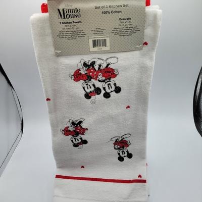 Disney Kitchen | Disney Mickey & Minnie Mouse True Love 3 Piece Kitchen Set | Color: Black/Red | Size: Os