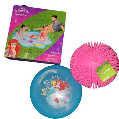 Disney Other | Disney Little Mermaid 64 In. X 57 In. Splash Pad Bundle | Color: Blue/Pink/Tan | Size: Ages 2+