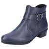 Stiefelette RIEKER, Damen, Gr. 38, blau, Lederimitat, elegant, Schuhe, mit hübscher Zierschnalle, schmale Form