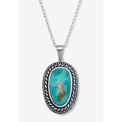 Women's Genuine Turquoise Sterling Silver Pendant by PalmBeach Jewelry in Blue