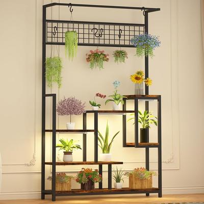 Plant Stand Indoor with Grow Lights,6 Tiered Metal Plant Shelves for Indoor Multiple Plants,Large Plant Display Rack