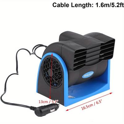 TEMU Car Silent Air Fan, Universal 12v Electric Car Mini Fan Adjustable Speed Silent Air Fan With Cigarette-lighter Plug For Truck Rv Suv Atv, 6.5 X 5.1in