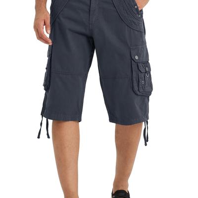 TEMU Men's Long Cargo Shorts Below Knee Length Relaxed Fit Casual With Pockets