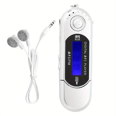 TEMU Portable Music Mp3 Usb Player With Lcd Screen Fm Memory Card (silver)