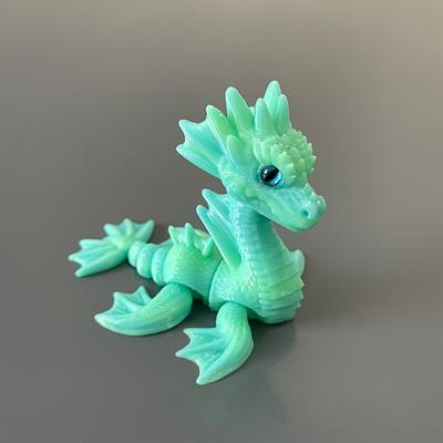 TEMU 3d Printed Mini Sea Dragons With Multi-color Scales And Shiny Graduated Eyes - Perfect For Home Decor And Office Desk Accessories