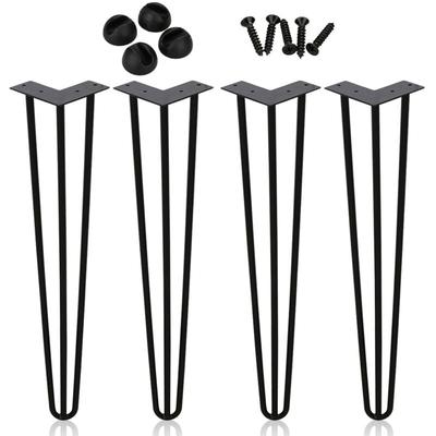 4 Stück tischbeine metall schwarz Tischkufen Haarnadel Tischbein 12 mm. Hairpin Legs aus Stahl. Image