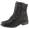 Schnürboots RIEKER, Damen, Gr. 38, schwarz, Lederimitat, klassisch, Schuhe Schnürboots Winterboots Damenschuh, Winterboots, Blockabsatz, Stiefelette mit dezenter Nietenverzierung