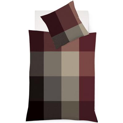 Bettwäsche FLEURESSE "Lech 4386", rot (rot grau), B/L: 155cm x 200cm, , Flanell, B/L: 80cm x 80cm, Flanell, Obermaterial: 100% Baumwolle, Bettwäsche, Edelflanell, Baumwolle, in Gr. 135x200, 155x220, 200x200cm Image