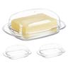 Portaburro con Coperchio, Set 3 Contenitori 250 g Burro, Burriera in Plastica, 6,5x18,5x12,5 cm,