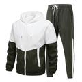 Per uomo Tuta da Ginnastica Tuta da Allenamento Primavera Coulisse Tasca Blocco di colori Felpa con cappuccio e pantaloni Set di Abbigliamento Sportivo Nero Verde militare Allenamento in Palestra