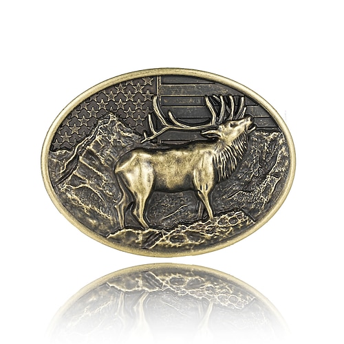 Herren Gürtelschnalle Schnalle Legierung Vintage-Stil Retro Vintage Rentier Hirsch Silber Bronze Täglich Religiöse Feierlichkeiten Schnalle Image