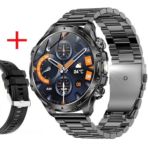 696 AK75 Smartwatch 1.85 Zoll Smart-Armband Bluetooth Schrittzähler Anruferinnerung Schlaf-Tracker Kompatibel mit Android iOS Herren Freisprechanlage Nachrichterinnerung Step Tracker IPX-0 52mm Image