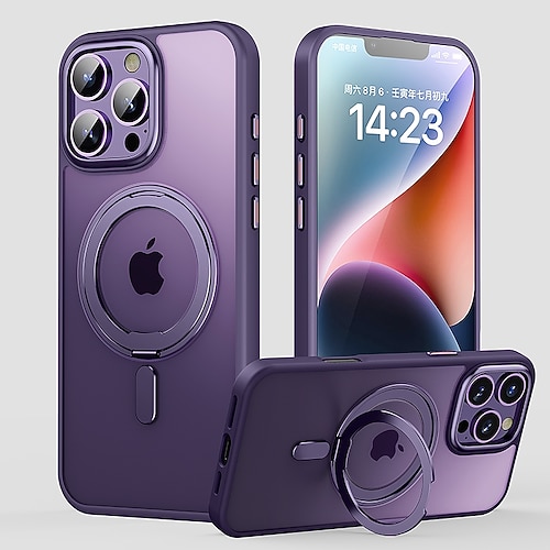 Handy Hülle Handyhüllen Für iPhone 17 Pro Max 17 Air 16 15 14 Pro Max Plus 16e 13 12 11 Pro Max Rückseite Mit Ständer Magnetisch Unterstützt kabelloses Laden Retro TPU PC Image