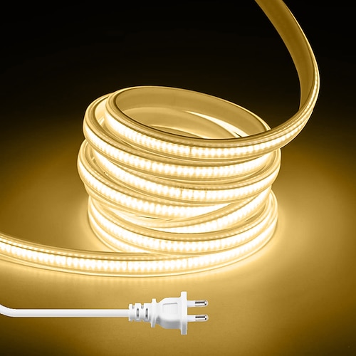 COB LED Lichtschlauch 5-50 Meter wasserfest superhell flexibles Band mit EU/US Stecker 288 LED/m flexibles Lichtband für Schlafzimmer Innen Außen Image
