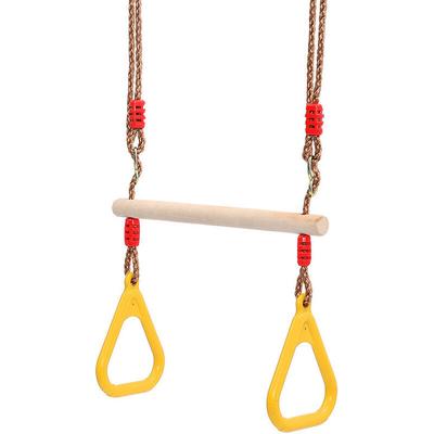 Start - Trapezschaukel aus Holz mit Gymnastikring, Gantry für Kinder, Rutsche, Spielgarten, Außen Image