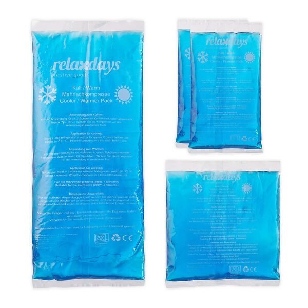 relaxdays 4er-Set Kühlpads blau Image