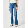 Bootcut-Jeans WRANGLER "Flare", Damen, Gr. 30, Länge 30, blau (raven), Denim/Jeans, Obermaterial: 80% Baumwolle, 18% Polyester, 2% Elasthan, unifarben, casual, ausgestellt lang, Jeans, im Retro-Design mit ausgestelltem Bein