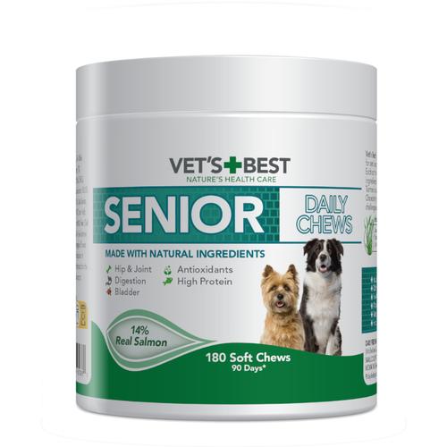 400g (180 Tabletten) Vet's Best Senior Daily Chews Echter Lachs Ergänzungsfuttermittel für Hunde