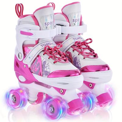 TEMU Tomshoo Kids , 4 Size Up Fun Purple For Boys Toddlers Patines NiÃ±as