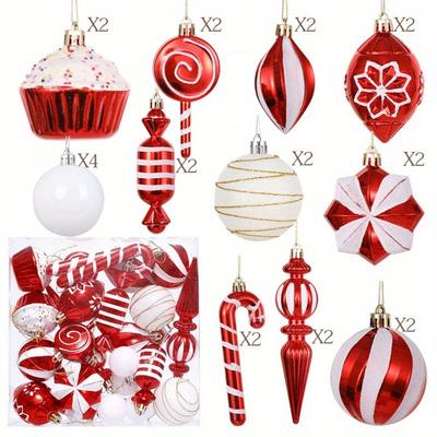 TEMU 24pcs Christmas Tree Pendant Decorations, Xmas Tree Hanging Ornament Fake Candy Pendant For Xmas Tree Decor, Christmas Exclusive