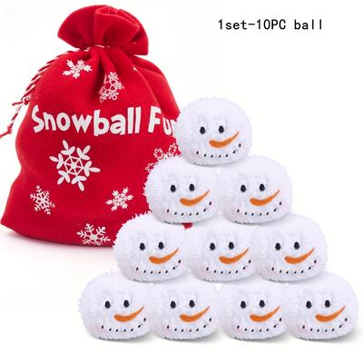 TEMU Classic Style Polyester Set For Winter, Christmas, , Thanksgiving - Soft Adorable For Snowball And Holiday Decor, No Electricity Required, Featherless - 10pc, 1/3/5 Set Options