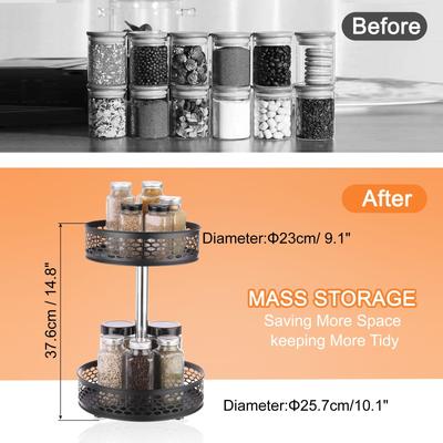 Lazy Susan Turntable Organizer with Turntable Height Adjustable