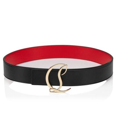 Leather Buckle Belt - Red - Christian Louboutin Belts